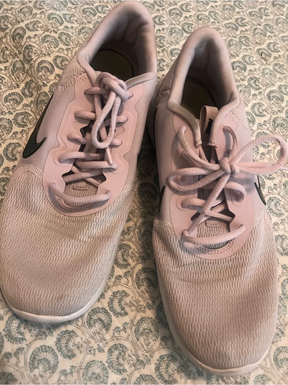Nike Women's Light Pink Athletic Sneakers with Black Swoosh